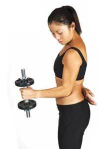 Woman doing a bicep curl